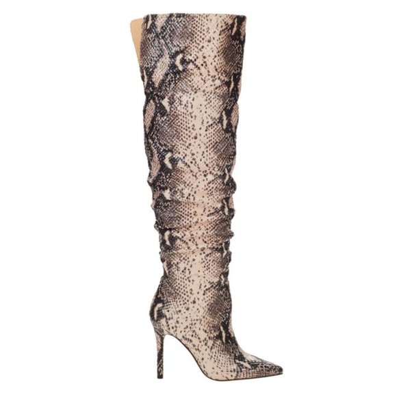 Jessica Simpson Loury Over the Knee OTK Stilletto Snake Print Boots Size 6M NEW - Picture 4 of 13